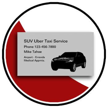 black suv taxi ride share car business card