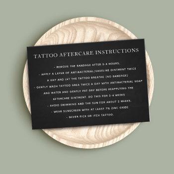 black tattoo aftercare  instructions business card