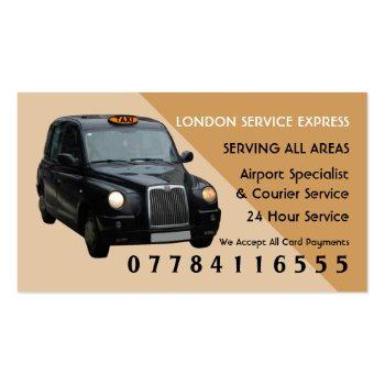 Small Black Taxi Cab Airport And Station Price Lists Business Card Front View