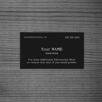 black traditional type business card