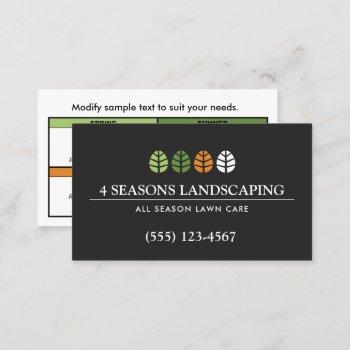 black tree and lawn care landscaping business card