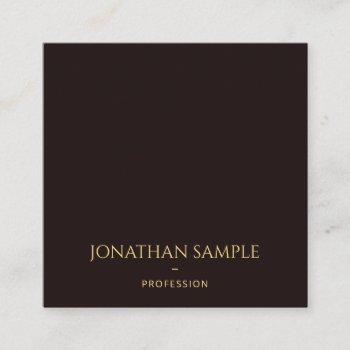 black velvet faux gold text font template stylish square business card