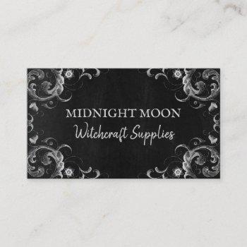 black vintage spell and witchcraft supply business card