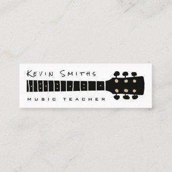 black / white cool and modern music teacher mini business card