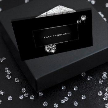 black white diamond fashion stylist beauty business card