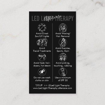 black white led light therapy aftercare guides business card