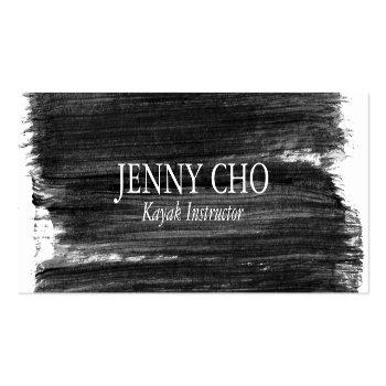 Small Black White Paint Stripe Business Card Front View