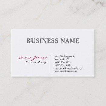 black white pink elegant modern simple business card