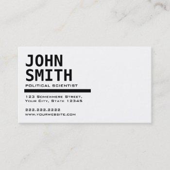 black & white political scientist business card