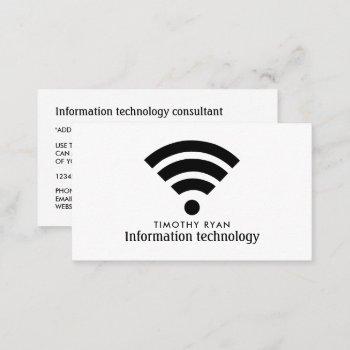 black wi-fi logo, information technology, computer business card