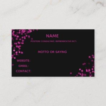 black with pink design business card