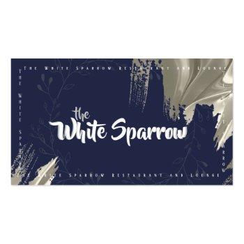 Small Blue And Champagne Gold Modern Elegance Business Card Magnet Front View