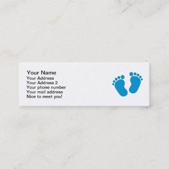 blue baby feet calling card