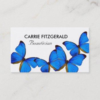 blue butterflies, beautician, beauty salon business card