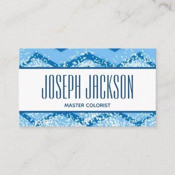 blue chevron hair master colorist business card