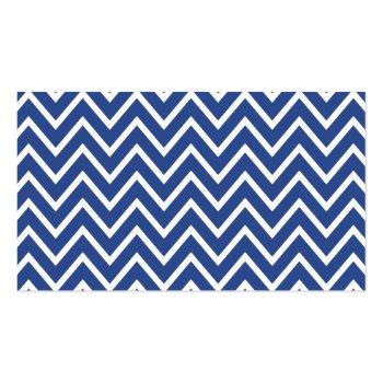 Small Blue Chevron Zigzag Pattern Contemporary Personal Business Card Front View