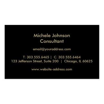 Small Blue Glitter And Elegant Gold Business Card Back View