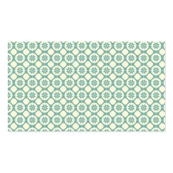 Small Blue-green & Cream Floral; Vintage Chalkboard Business Card Back View