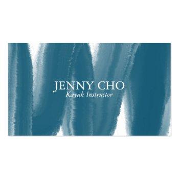 Small Blue Inky Paint Stripe Business Card Front View