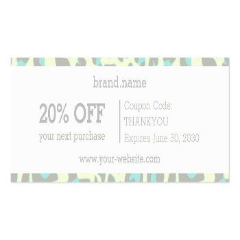 Small Blue Leopard Animal Print Pattern Discount Gift Mini Business Card Back View