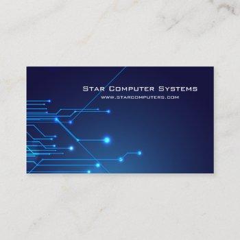 blue light circuits computer repair business card