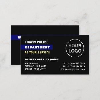 blue line & logo, police officer, law enforcement business card