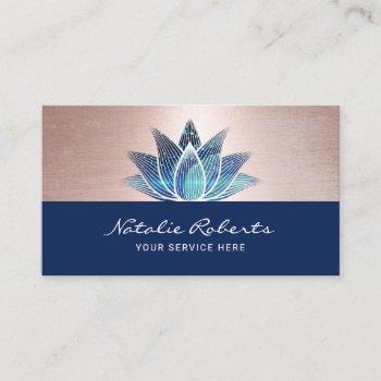 blue lotus flower yoga instructor massage therapy business card