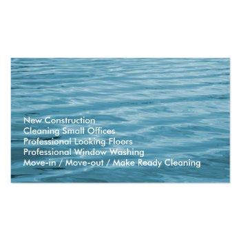Small Blue Ripples House Cleaning Business Card Back View