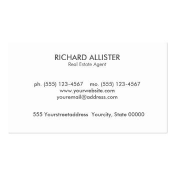 Small Blue Roof House Real Estate Agent Professional Business Card Back View