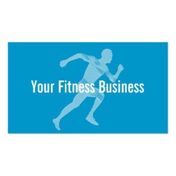Small Blue Runner Fitness/workout Business Card Front View