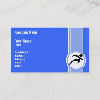 blue running business card