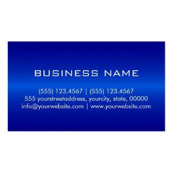 Small Blue Stainless Steel Metal Monogram Business Card Back View