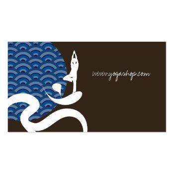 Small Blue Sun Yoga Spiritual Indian Writing Om Ohm Logo Business Card Back View