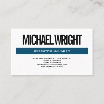 blue white modern plain simple minimalist bold business card