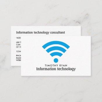 blue wi-fi logo, information technology, computer business card