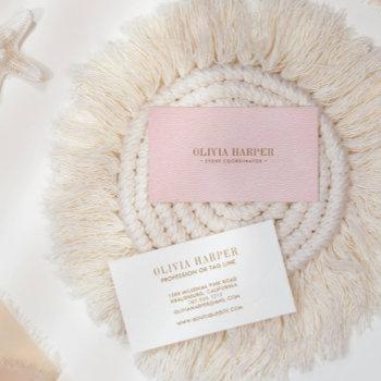 blush chic | plain elegant  leather look business card