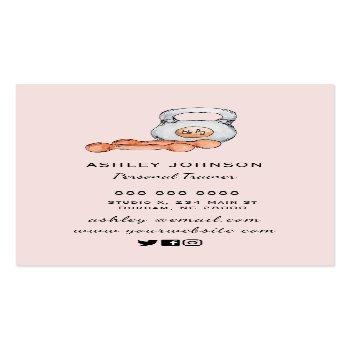 Small Blush Fitness Gear Personal Trainer Business Card Front View