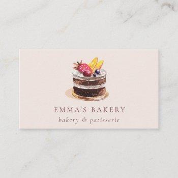 blush fruit floral cake patisserie cupcake bakery business card
