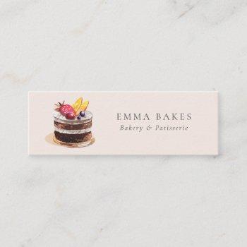 blush fruit floral cake patisserie cupcake bakery mini business card