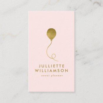 blush & gold balloon event planner social media business card