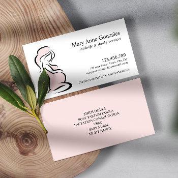 blush | midwife doula pregnant woman belly business card