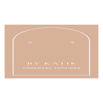 Small Blush Pink Arch Business Earring Display Card Front View