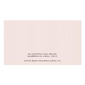 Small Blush Pink Burgundy Protea Floral Necklace Display Business Card Back View