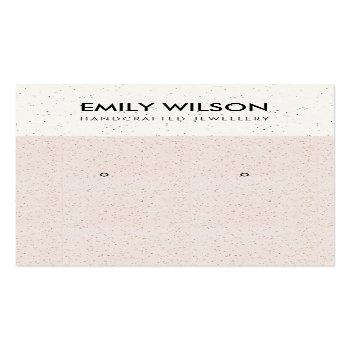 Small Blush Pink Ceramic Texture Earring Display Logo Business Card Front View