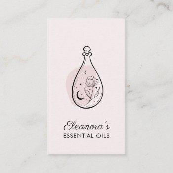 blush pink essential oils aromatherapy business card