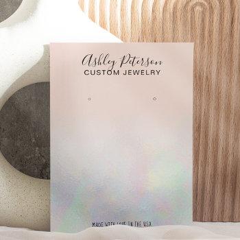 blush pink pearl nacre jewelry earring display business card