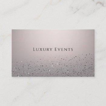 blush pink sparkly glitter party event planner business card