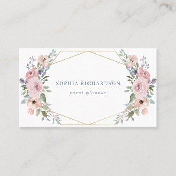 blush pink | watercolor geometric floral business card