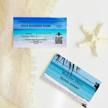  boarding pass travel agent destination ocean business card