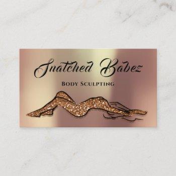 body sculpting beauty logo massage  qe code copper business card